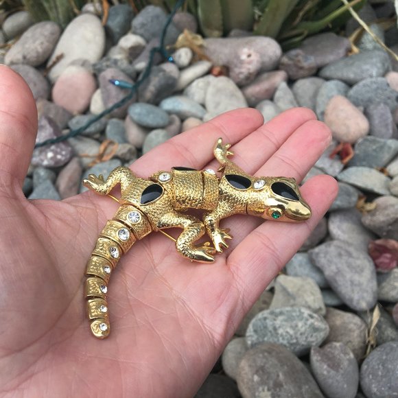Brooch Vintage Retro Salamander Jewels Articulated - Picture 13 of 16